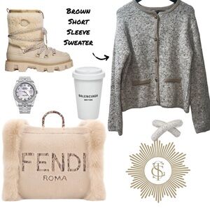 Tan & Gray Cardigan Sweater Jacket